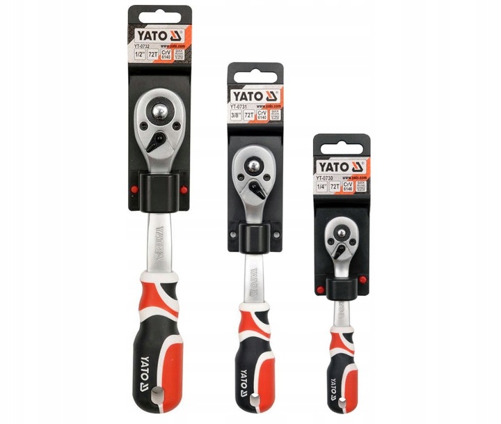 YATO - 3 SZTUKI - GRZECHOTKI WYGIĘTE 1/2 3/8 1/4''