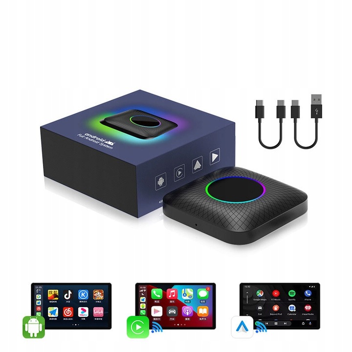 CARLINKIT TBOX AMBIENT RGB 8/128 GB APPLE CARPLAY ANDROID AUTO CARLINK SIM