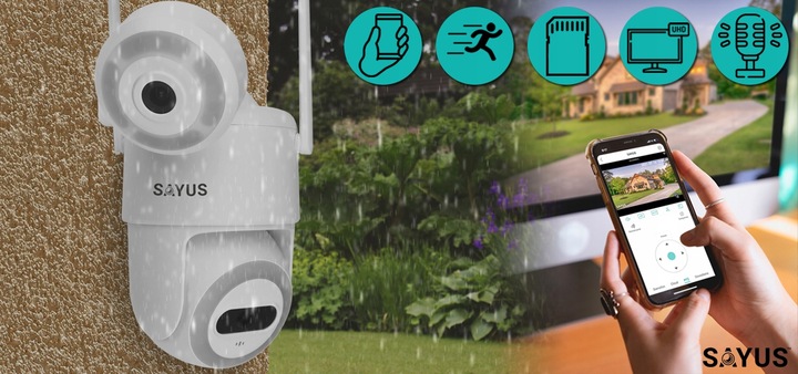 OBROTOWA KAMERA ZEWNĘTRZNA IP WIFI ICSEE ZOOM DWA OBIEKTYWY ULTRA HD 3MPx