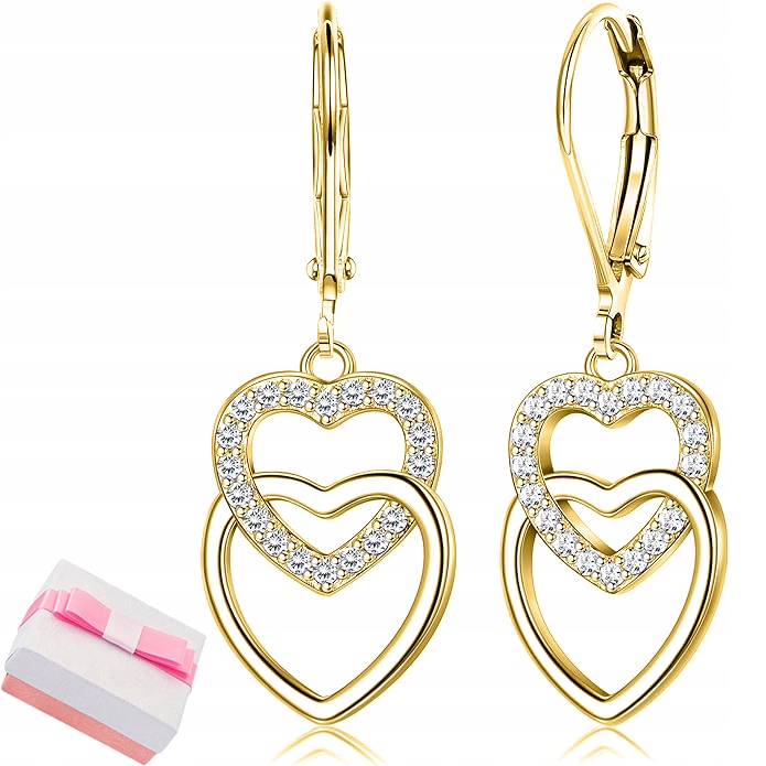 Srebrne kolczyki dla dziewczynki pozłacane wiszące angielskie srebro 925