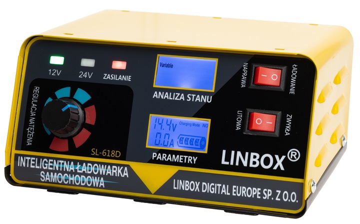 PROSTOWNIK SAMOCHODOWY DO AKUMULATORÓW 24V 12V 20A POLSKIE MENU