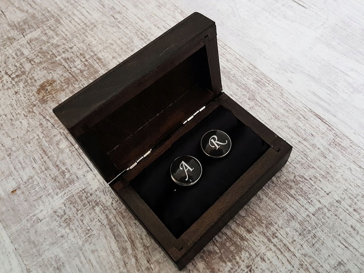 Spinki do Mankietów z Inicjałami Literami Inicjały do Ślubu Ślub Ślubne