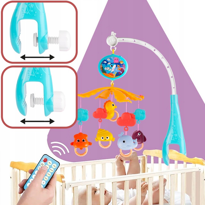 KARUZELA KARUZELKA DO ŁÓŻECZKA Z PROJEKTOREM TIMER POZYTYWKA DLA DZIECKA