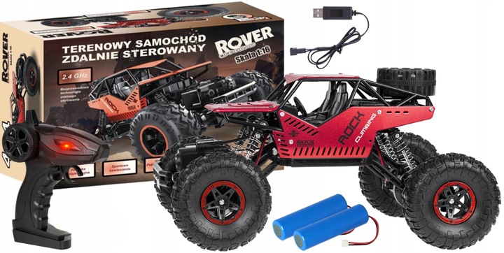 DUŻY SAMOCHÓD ZDALNIE STEROWANY AUTO RC METAL TERENOWY 1:16 PILOT NAPĘD 4X4