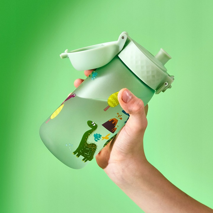 BIDON Z BLOKADĄ OTWIARCIA ZIELONY SZKOŁA DINOZAURY DINO T-REX ION8 0,35 L