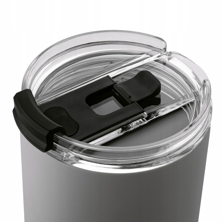 KUBEK TERMICZNY PRÓŻNIOWY ze słomką SZARY DUŻY Konighoffer Davos 1200 ml