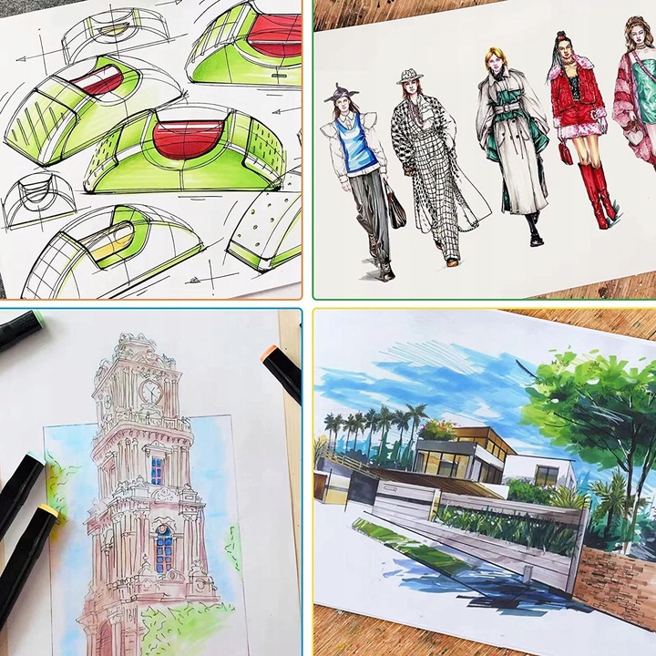 MARKERY ALKOHOLOWE 168 SZT Flamastry Mazaki Pisaki Dwustronne Pro + TORBA