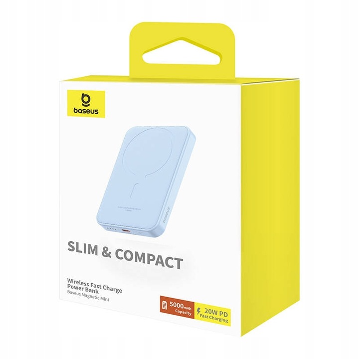 BASEUS MAGNETYCZNY POWERBANK MAGSAFE 5000MAH ŁADOWANIE INDUKCYJNE QC 20W