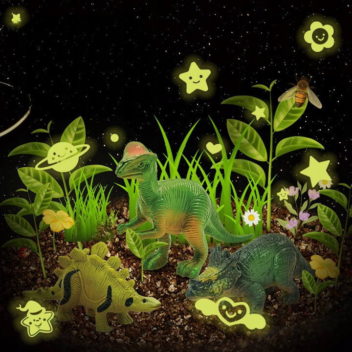 DINOZAUR OGRÓD TERRARIUM PROJEKTOR LAMPKA NOCNA PIASEK NAKLEJKI ROŚLINY