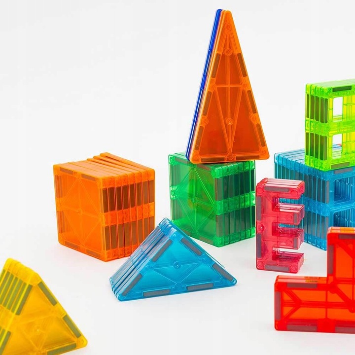 Klocki konstrukcyjne EDUKACYJNE 3D kulki rurki dla dzieci 108el MAGNETYCZNE
