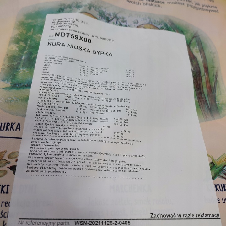 Kurka Naturka Nioska Sypka pasza dla kur 25kg