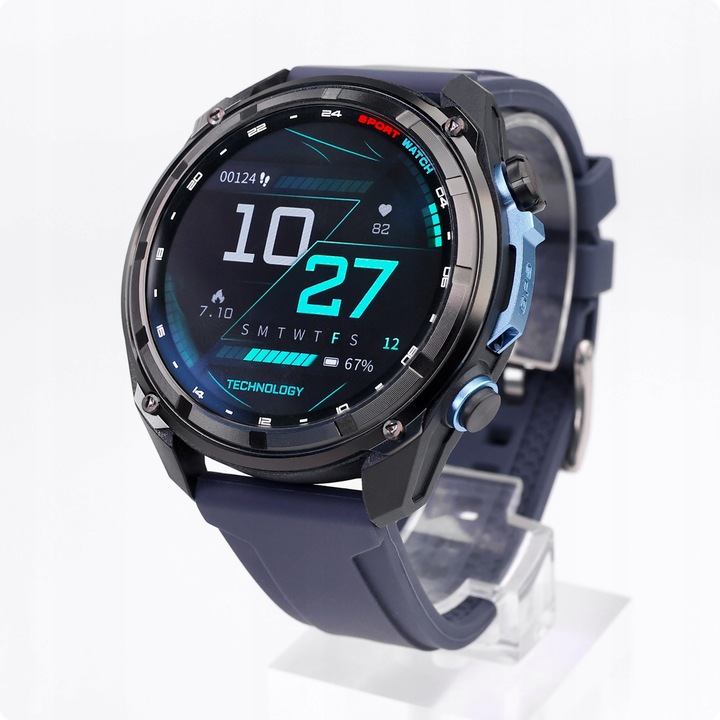 Smartwatch Męski - Zegarek Menu PL GPS Amoled Dyktafon Wodoodpony - 860mAh