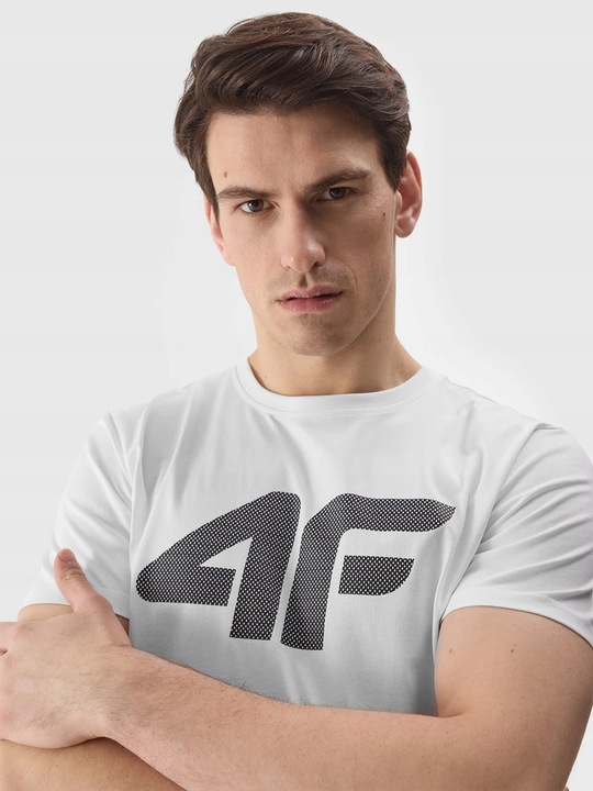 4F T-SHIRT MĘSKI Z KRÓTKIM RĘKAWEM KOSZULKA BAWEŁNIANA SPORTOWA SS24