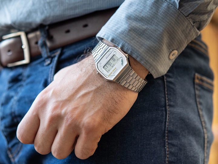 ZEGAREK CASIO A168WEPC-7AER VINTAGE COLLECTION x PAC-MAN RETRO SREBRNY