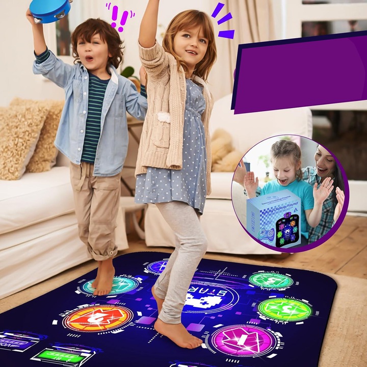 MATA LED DO TAŃCZENIA MUZYCZNA GRA DZIECI INTERAKTYWNA Z BLUETOOTH 5 TRYBÓW