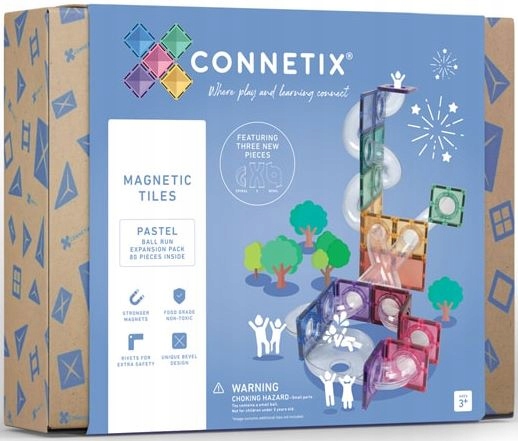 Connetix: klocki magnetyczne kulodrom Pastel Ball Run 80 tor kulkowy