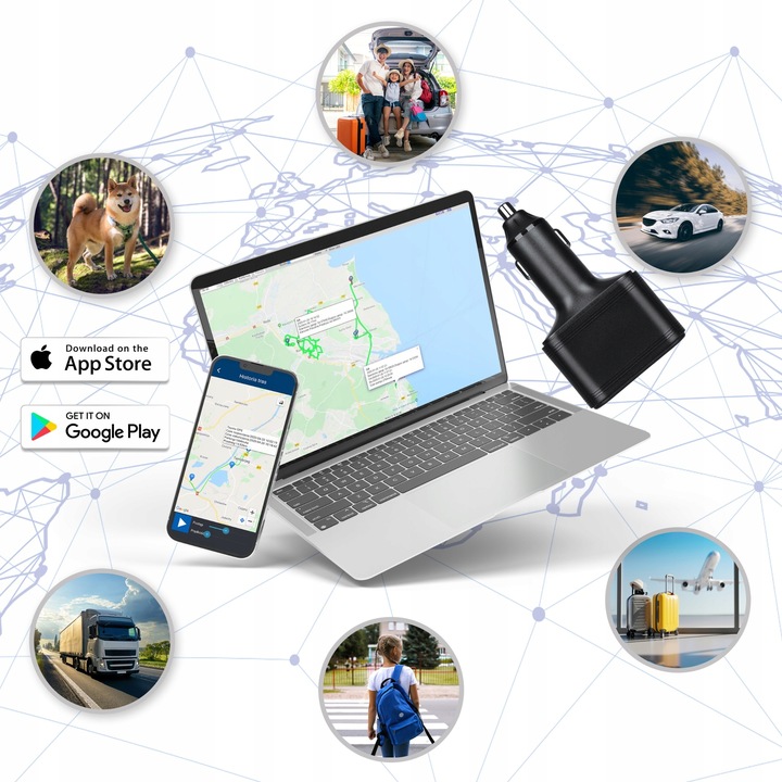 Lokalizator GPS 2G+4G UKRYTY W ŁADOWARCE PODSŁUCH ŚLEDZENIE APLIKACJA MK036