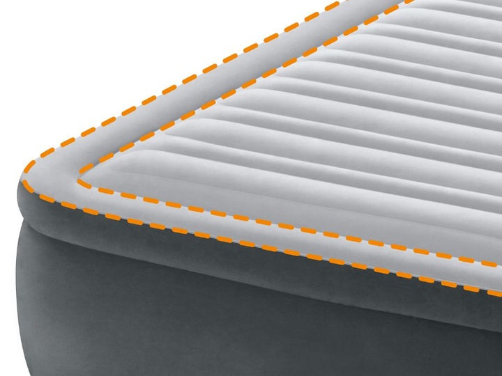 Materac jednoosobowy Intex 191 x 99 x 46 cm szary 64412 FIBER-TECH