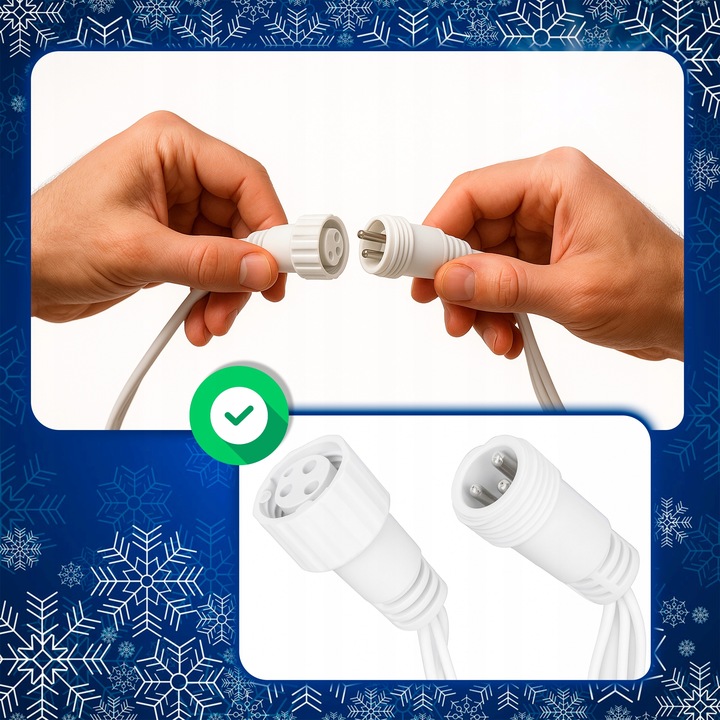 METEORY 10 SPOLI 50 CM 360 LED LAMPKI PADAJĄCY ŚNIEG SOPLE GIRLANDA 8 m