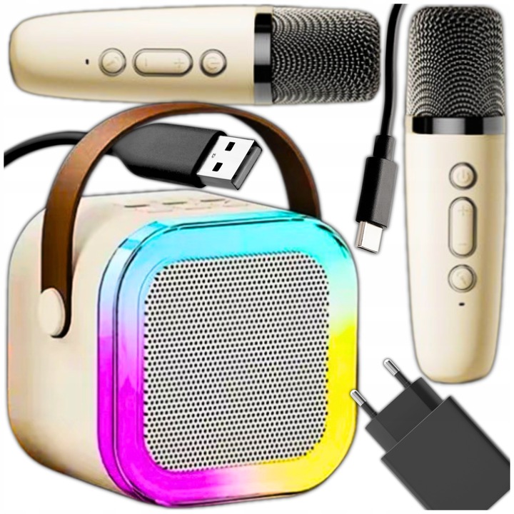 Bezprzewodowy Zestaw Do Karaoke Dla Dzieci Bluetooth Głośnik + 2 mikrofony