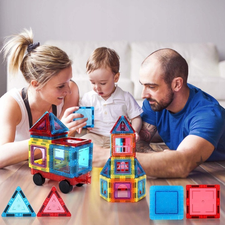 KLOCKI MAGNETYCZNE DUŻE KONSTRUKCYJNE 3D PANELE MAGNETIC ZESTAW 45 element.