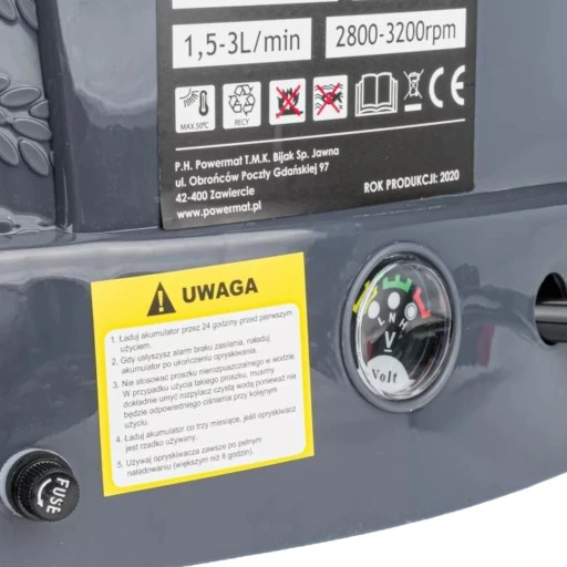 NOWOCZESNY OPRYSKIWACZ AKUMULATOROWY PLECAKOWY CIŚNIENIOWY PM-OA-16T