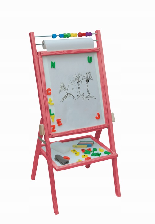 Obrotowa Tablica Magnetyczna 4w1 + Papier Pink