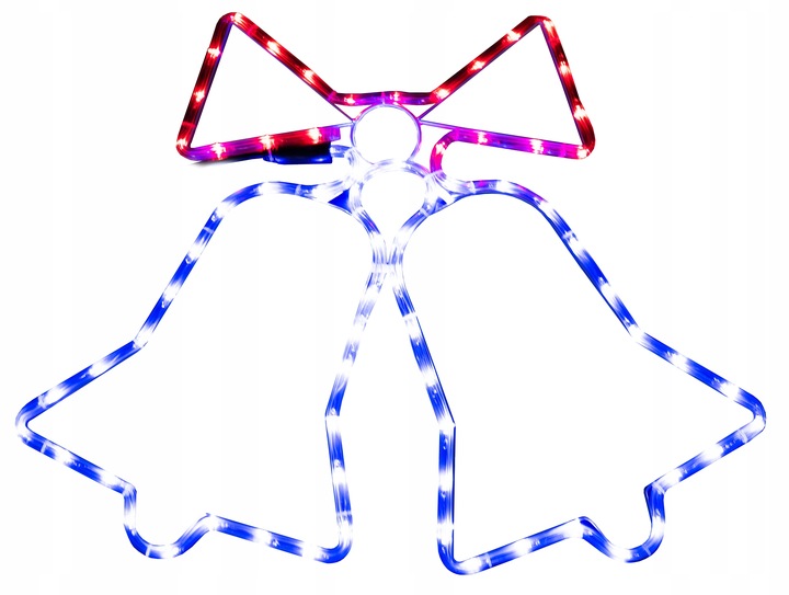 Lampki LED Czerwone Niebieskie Zewnętrzne Świąteczne Dzwonki Choinkowe IP44