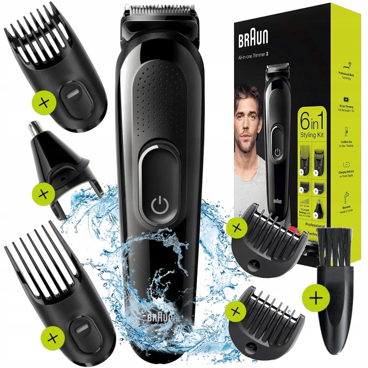 BEZPRZEWODOWA golarka TRYMER do ciala zarostu włosów BRAUN Sharp Blades