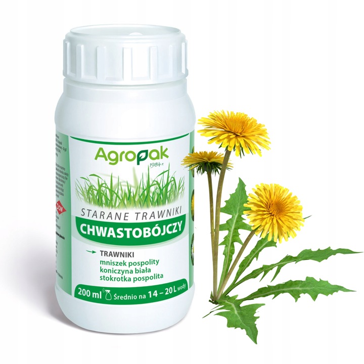STARANE TRAWNIKI środek oprysk na chwasty w trawie trawniku 200ml NA 666m2