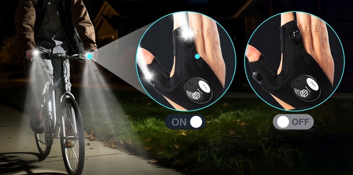 RĘKAWICZKI LED USB RĘKAWICZKI Z LATARKĄ LED ŚWIECĄCE RĘKAWICE ładowane USB