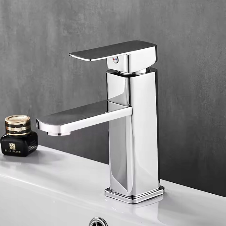 Bateria stojąca VETTÄ umywalkowa kran do umywalki zlewu chromowa niska