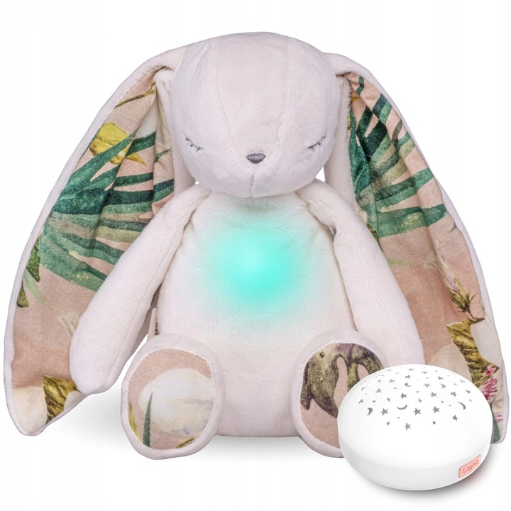 Szumiący pluszowy Miś Diddou z projektorem gwiazd - ecru