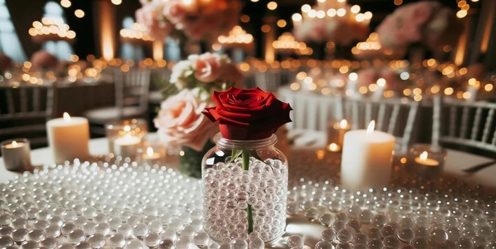 Kulki żelowe do kwiatów HYDROŻELOWE ziema hydrożel - bezbarwne 50000 sztuk