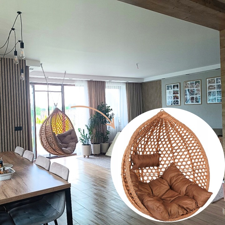 FOTEL KOKON KOSZ WISZĄCY JEDNOOSOBOWY DO POKOJU OGRODU OGRODOWY NA BALKON