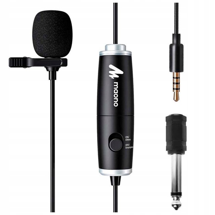 MIKROFON KRAWATOWY Z KLIPSEM MAONO DO ROZMÓW YOUTUBE VLOG PODCAST