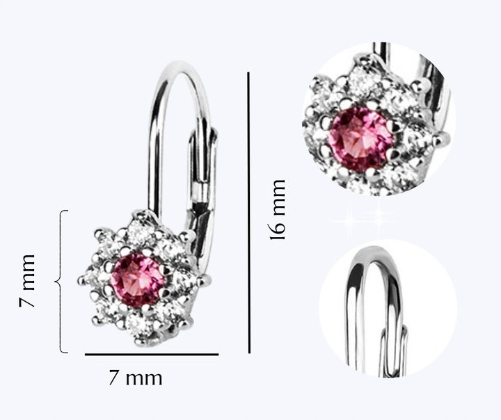 KOLCZYKI SREBRNE DLA DZIEWCZYNKI DZIECI KWIATKI ANGIELSKIE ZAPIĘCIE PREZENT