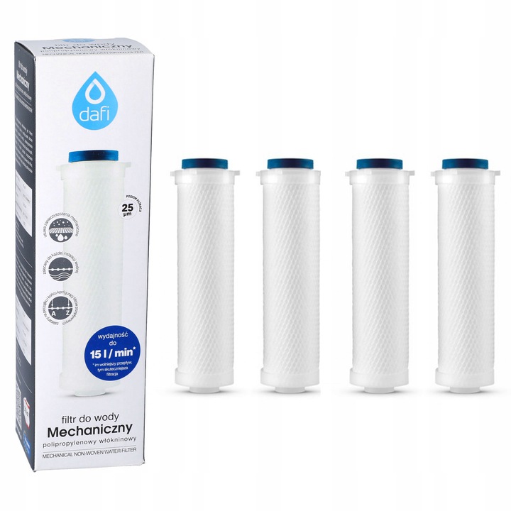 FILTR WKŁAD PRZEPŁYWOWY DAFI POLIPROPYLENOWY x4