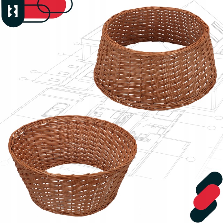 OSŁONA WIKLINOWA NA STOJAK POD CHOINKĘ BOHO KOSZ STOJAKA NATURALNY FI 55 CM