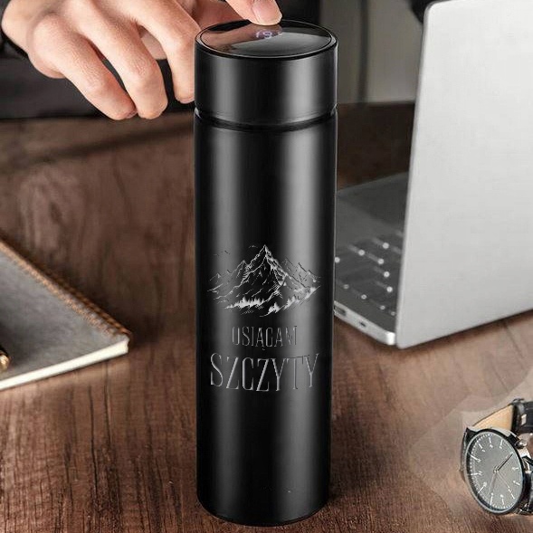 KUBEK TERMICZNY Czarny Na Prezent DIa Góromaniaka KRÓL GÓRSKICH SZLAKÓW Wz