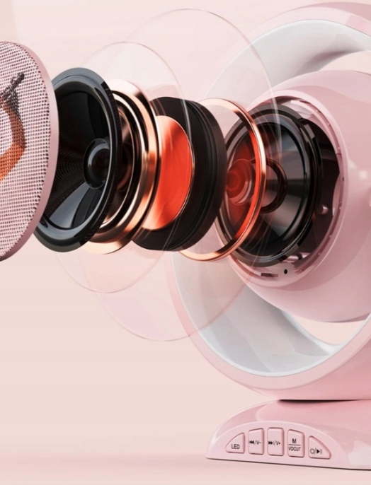 BEZPRZEWODOWY ZESTAW DO KARAOKE DLA DZIECI BLUETOOTH GŁOŚNIK + 2 MIKROFONY