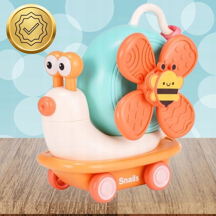 ŚLIMAK JEŻDZĄCY SENSORYCZNY DLA DZIECI ZABAWKA SPINNER DO KĄPIELI WIATRAK