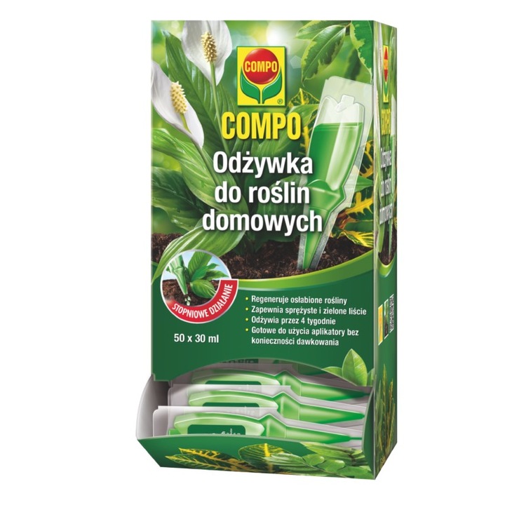 Nawóz Odżywka do Roślin Domowych 10x30ml Aplikator Compo