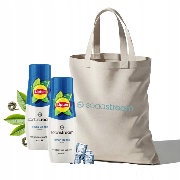 Zestaw Syrop do wody SodaStream Lipton Lemon Ice Tea 2x440ml + Torba GRATIS
