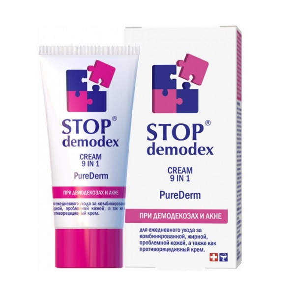 KREM DO TWARZY 9w1 Pure Derm STOP DEMODEX Demodekoza Nużyca Trądzik 50ml
