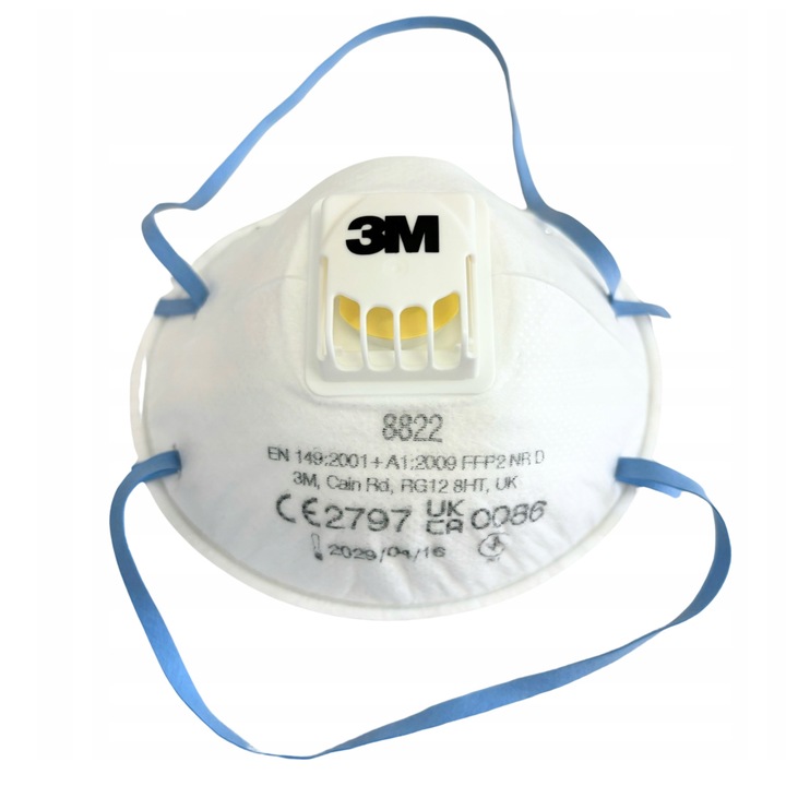 10 SZT. 3M 8822 MASKA PÓŁMASKA FILTRUJĄCA FFP2 Z ZAWOREM