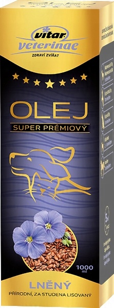 VITAR Veterinae Olej Lniany 1000 ml - lśniąca sierść, doskonałe źródło