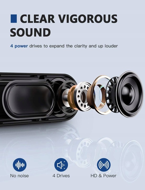 LENRUE A25 Głośnik Komputerowy Stereo 10 W HD USB LED 2 Membrany Basowe