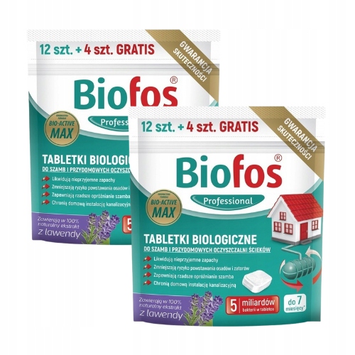 Biofos Tabletki BIOLOGICZNE do szamb oczyszczalni preparat 32 szt. PAKIET
