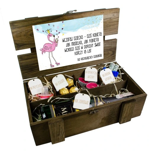 KUFEREK SKRZYNKA PREZENT NA URODZINY URODZINOWY 18 30 40 50